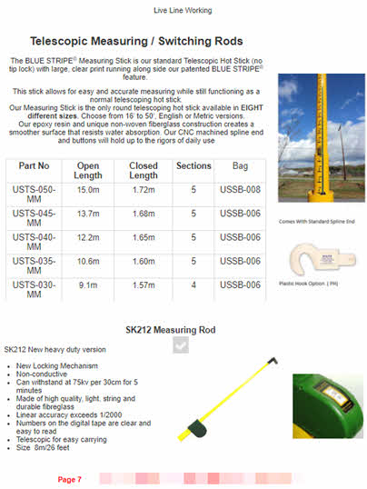 Data and spec sheets with charts