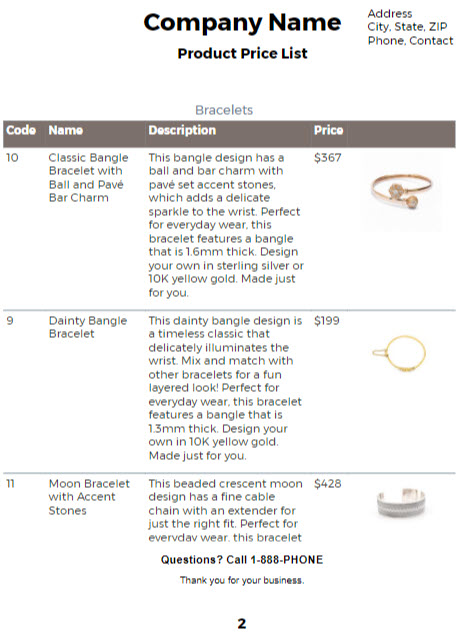 Product description index